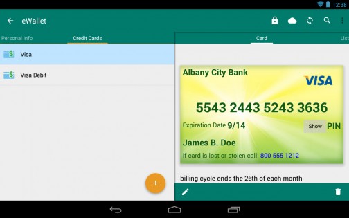 eWallet Viewer for Android 7.4.0.194. Скриншот 10