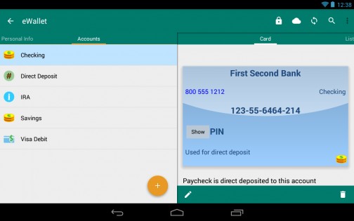 eWallet Viewer for Android 7.4.0.194. Скриншот 14