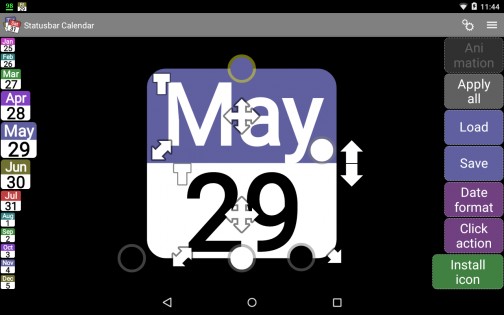 Statusbar Calendar Demo 2.13. Скриншот 1