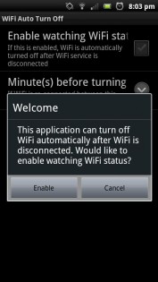 WiFi Auto Turn Off 1.2.0. Скриншот 1