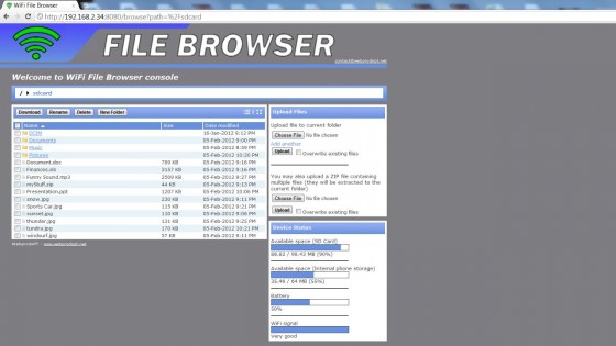 WiFi File Browser 2.0.21. Скриншот 6