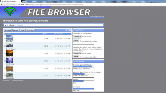 WiFi File Browser 2.0.18. Скриншот 7