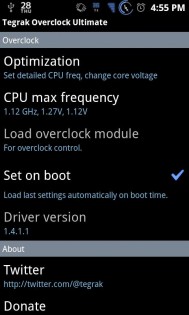 Tegrak Overclock 1.9.12. Скриншот 1