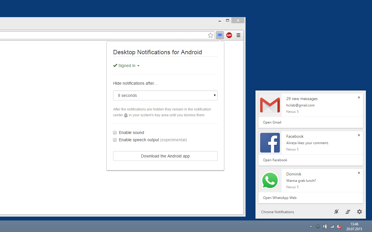 Download desktop version. Desktop Notifications. Web Notifications Desk. Google mail popup desktop Notification.