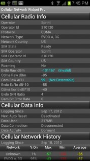 Cellular Network Widget Lite 1.3.5. Скриншот 1