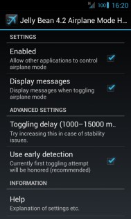 Jelly Bean 4.2 Airplane Mode Helper 1.1.10. Скриншот 1