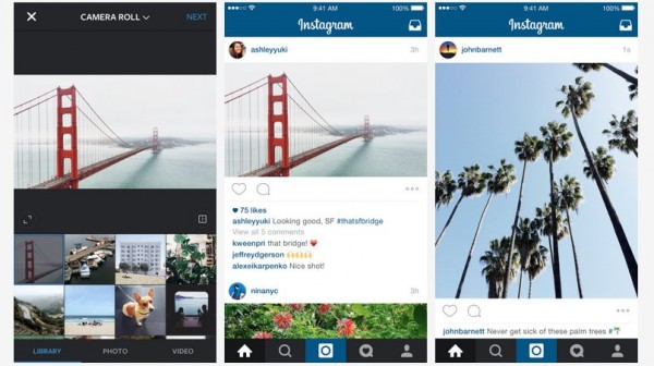 Instagram* позволяет публиковать фото в альбомном и портретном формате