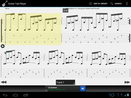 Guitar Tab Player 2.3.19. Скриншот 3