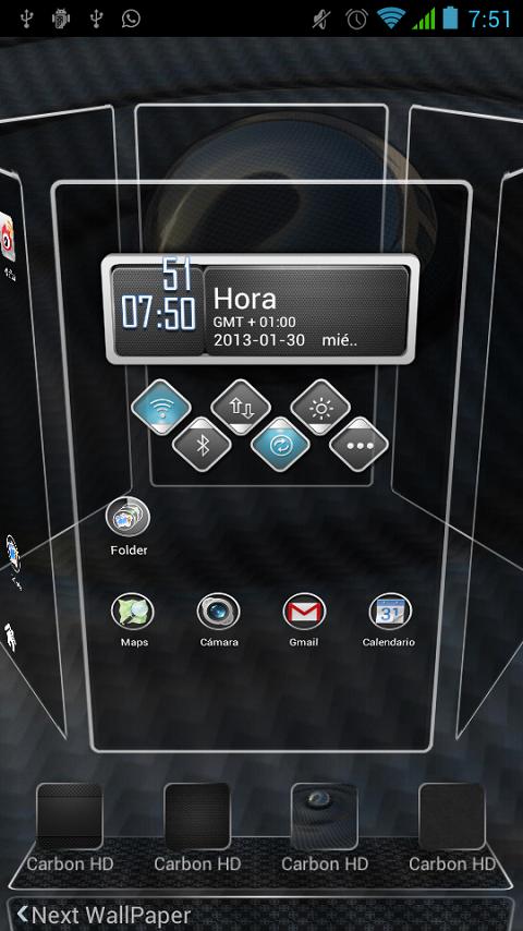 Скачать Next Launcher Theme Carbon HD 3.0 для Android - 480 x 854 jpeg 57kB