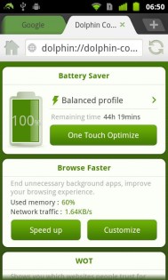 Dolphin Battery Saver 3.1.0. Скриншот 1