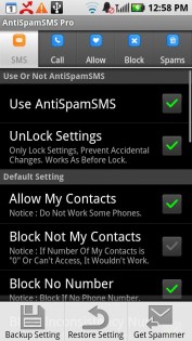 AntiSpamSMS 1.22. Скриншот 2