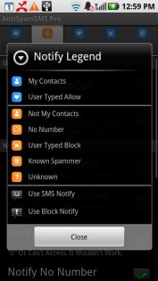 AntiSpamSMS 1.22. Скриншот 6