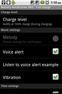 Battery Notification PRO 3.0.4. Скриншот 2