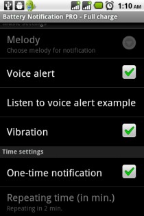 Battery Notification PRO 3.0.4. Скриншот 3