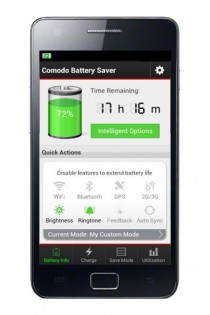 Comodo Battery Saver 1.2.3. Скриншот 2