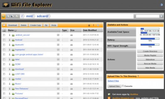 WiFi File Explorer 1.13.3. Скриншот 3