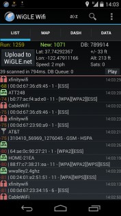 WiGLE исследование WiFi сетей 2.88. Скриншот 1