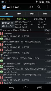 WiGLE исследование WiFi сетей 2.90. Скриншот 1