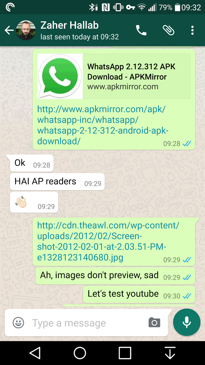 WhatsApp 2.12.312 для Android. 