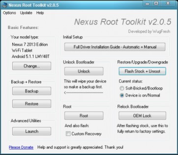 Nexus Root Toolkit 2.1.1. Скриншот 1