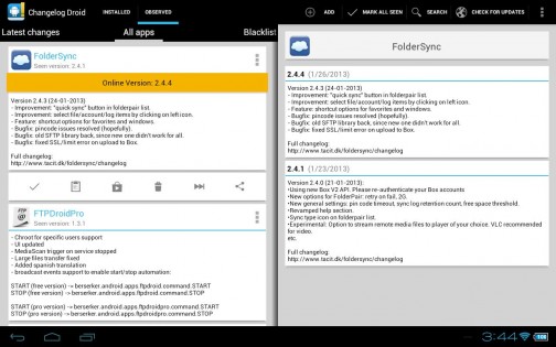 Changelog Droid 3.7.4. Скриншот 7