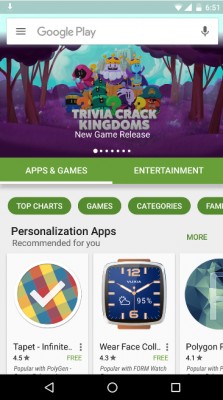 Представлен обновлённый дизайн магазина приложений Google Play