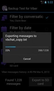 Backup Text for Viber 1.0.2. Скриншот 4