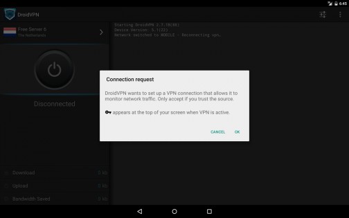 DroidVPN 3.0.5.3. Скриншот 5