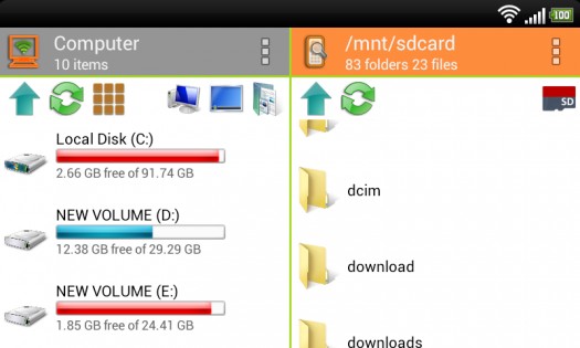 WiFi PC File Explorer 1.5.26. Скриншот 5