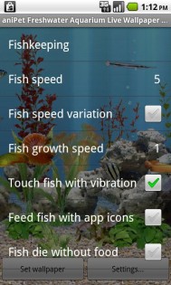 aniPet Freshwater Aquarium (free) Live Wallpaper 2.4.9. Скриншот 2