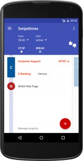 Swipetimes – трекер рабочего времени 20.6.1.7. Скриншот 1
