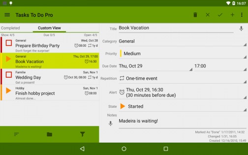 Tasks To Do Free 2.7.2. Скриншот 6