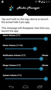 Hide It Pro (или Audio Manager) 8.7.26. Скриншот 2