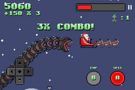Super Mega Worm Vs Santa Saga 1.1.2. Скриншот 3