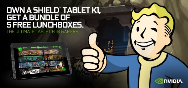 Владельцы NVIDIA Shield Tablet могут получить бесплатные ланчбоксы в Fallout Shelter