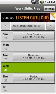 Work Shifts Free 1.7.0. Скриншот 1