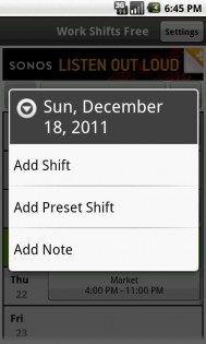 Work Shifts Free 1.7.0. Скриншот 4