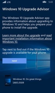 Windows 10 Mobile Upgrade Advisor Beta. Скриншот 2