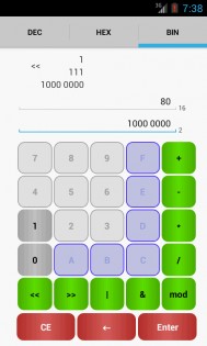 HexDecBin Calc 1.2. Скриншот 2