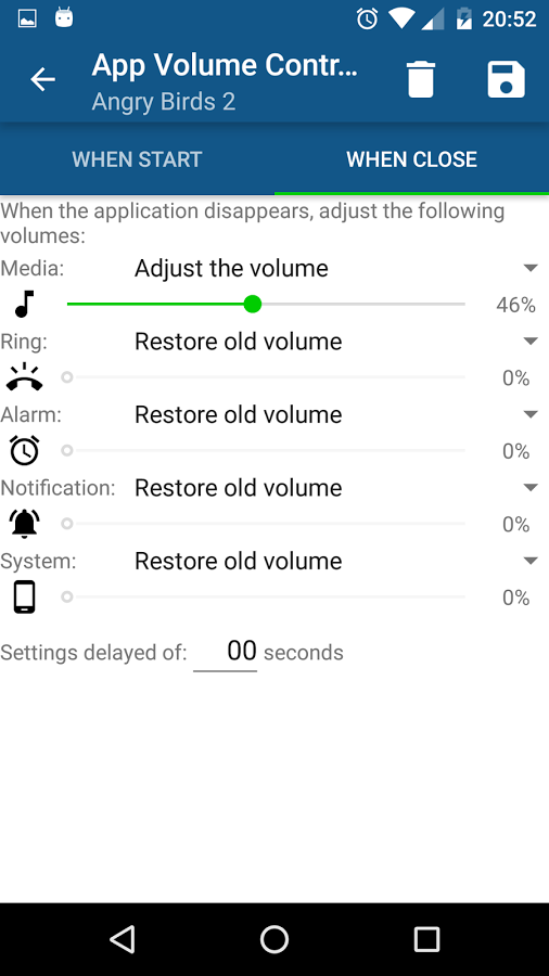 Android громкость приложений