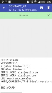 Контакты VCF 5.0.78. Скриншот 8