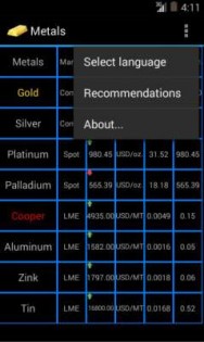 multiMetals 1.0.0. Скриншот 2