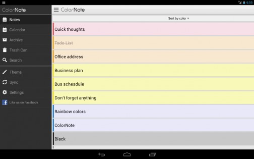 ColorNote 4.6.6. Скриншот 14