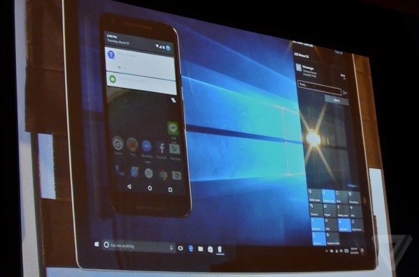 В Windows 10 появится интеграция с уведомлениями из Android