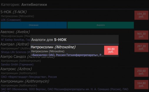 Препараты и их аналоги 1.1.1. Скриншот 12