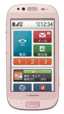 Смартфон DoCoMo Raku-Raku с тач скрином, имитирующим физические кнопки