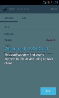 SSHDroid 2.1.2. Скриншот 1