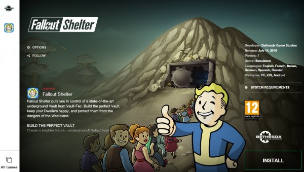 В Fallout Shelter уже можно поиграть на компьютере