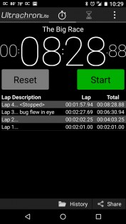 Ultrachron Stopwatch Lite 2.10. Скриншот 2