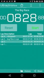 Ultrachron Stopwatch Lite 2.07. Скриншот 7